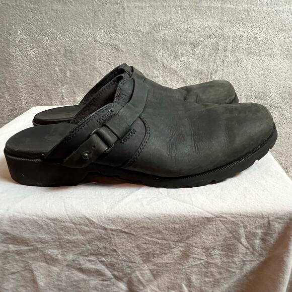 Teva Delavina‎ Mule Black Leather Clogs Size 7 - Picture 7 of 7